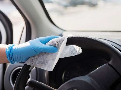 Be careful while sanitizing your car it might damage its interior design