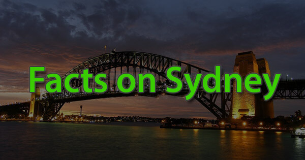 Facts on Sydney, सिडनी पर तथ्य