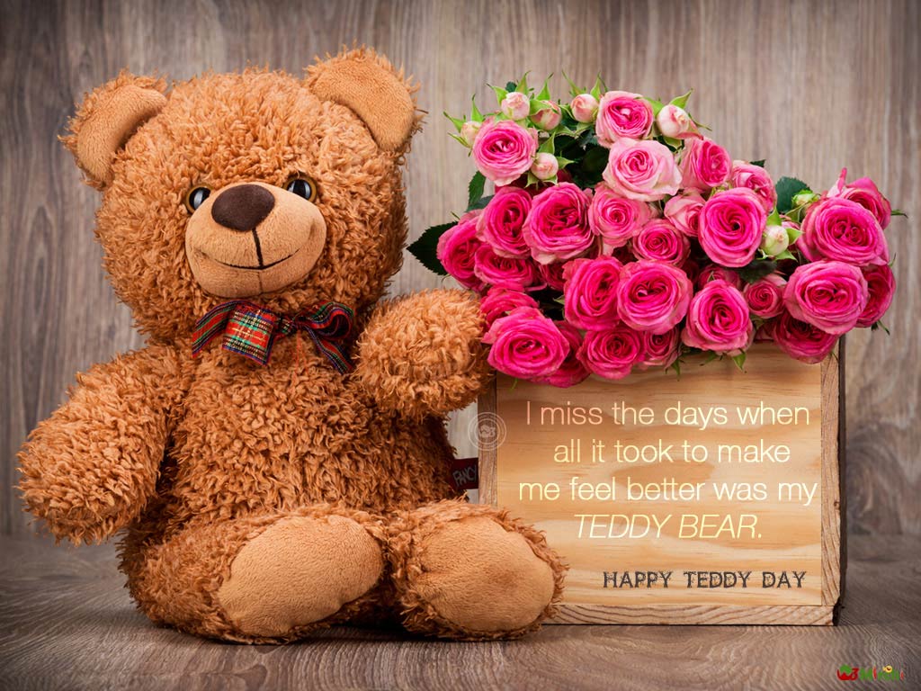 Happy Teddy Day Wall Quote - Teddy Day Quotes