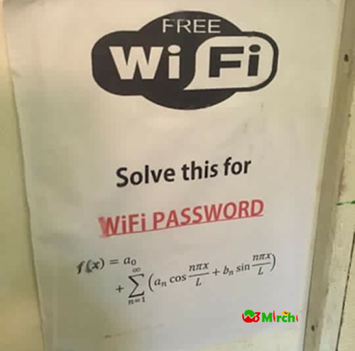 Solve this for free WIfi Password.