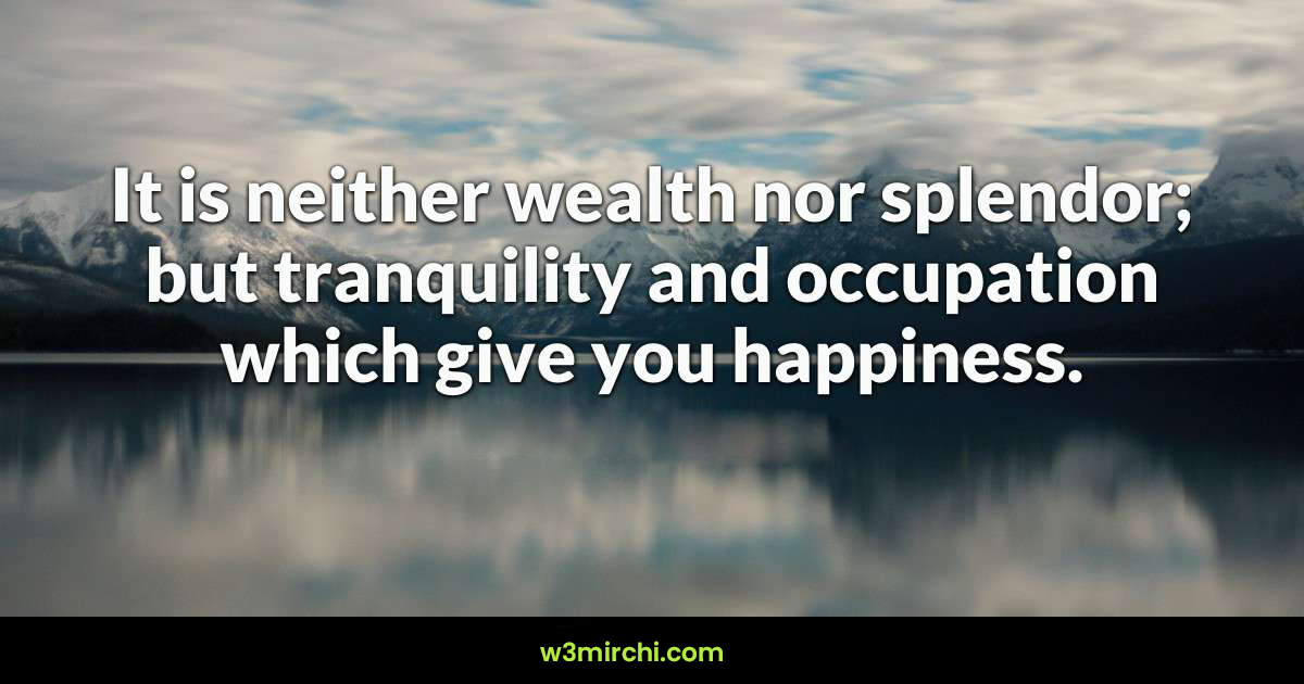 Wealth for happiness