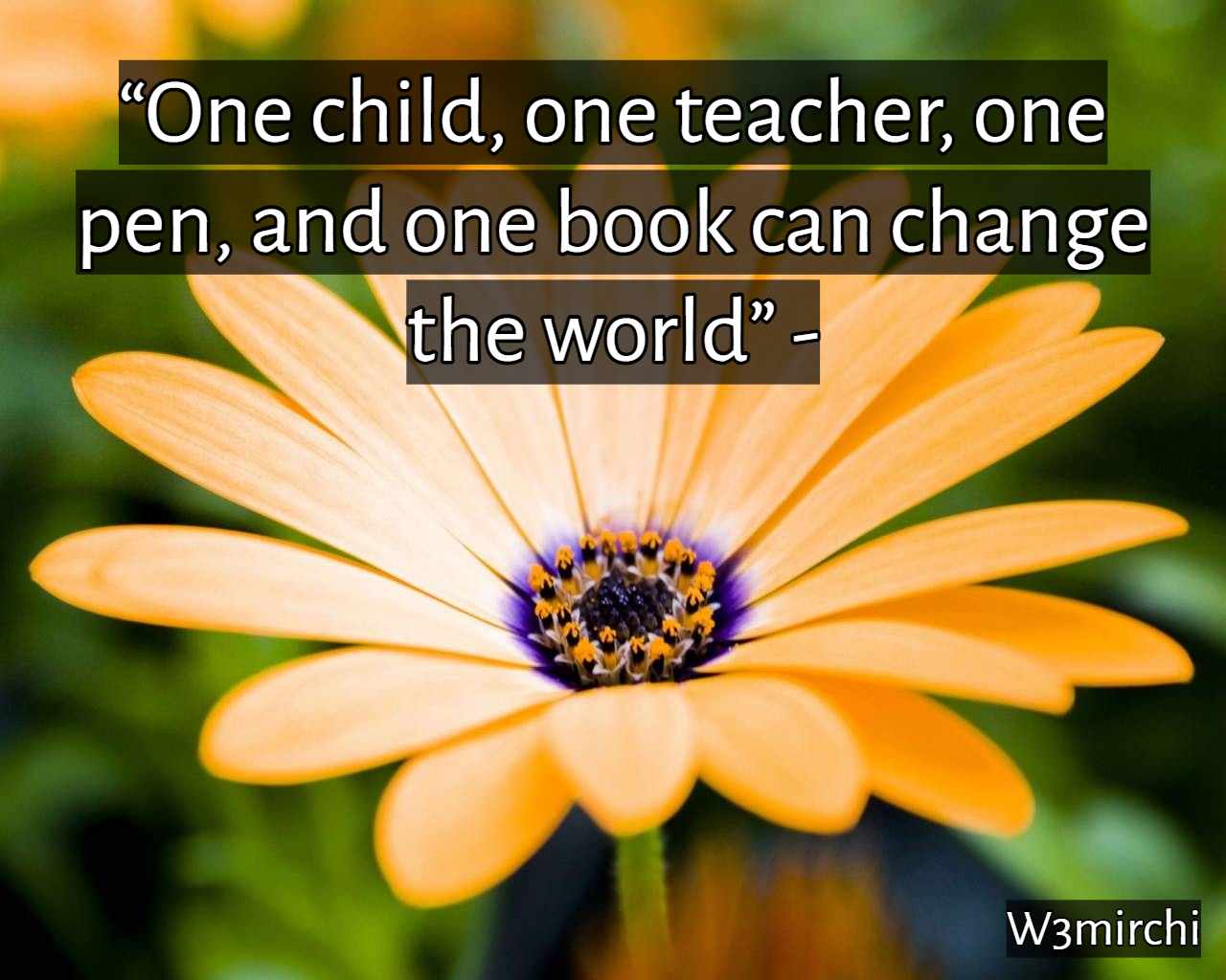 “One child, one teacher, one pen,