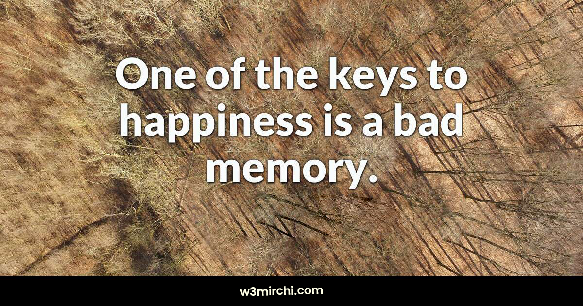 Happiness is a bad Memory