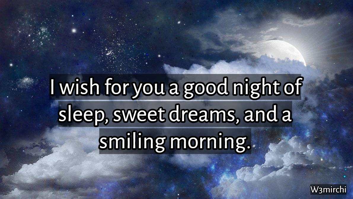 I wish for you a good night