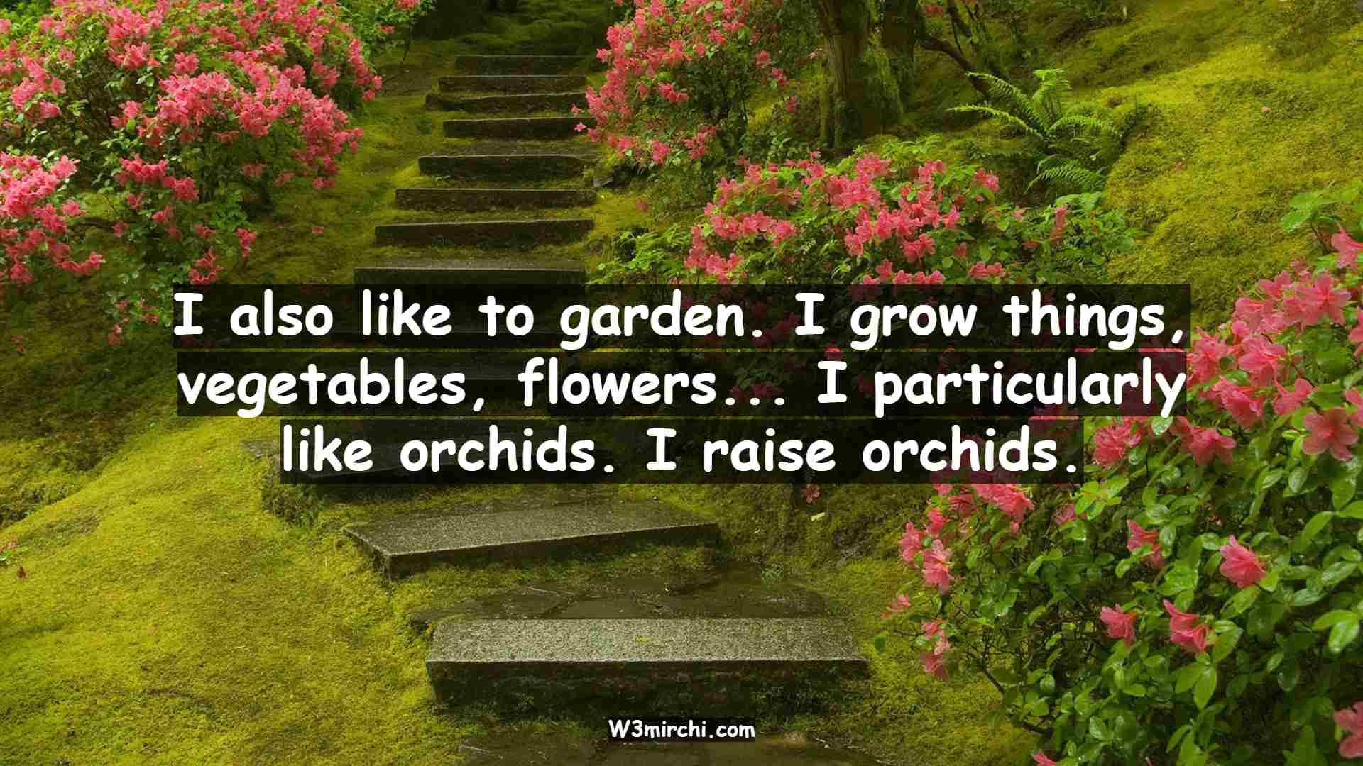 I also like to garden. I grow things, vegetables,