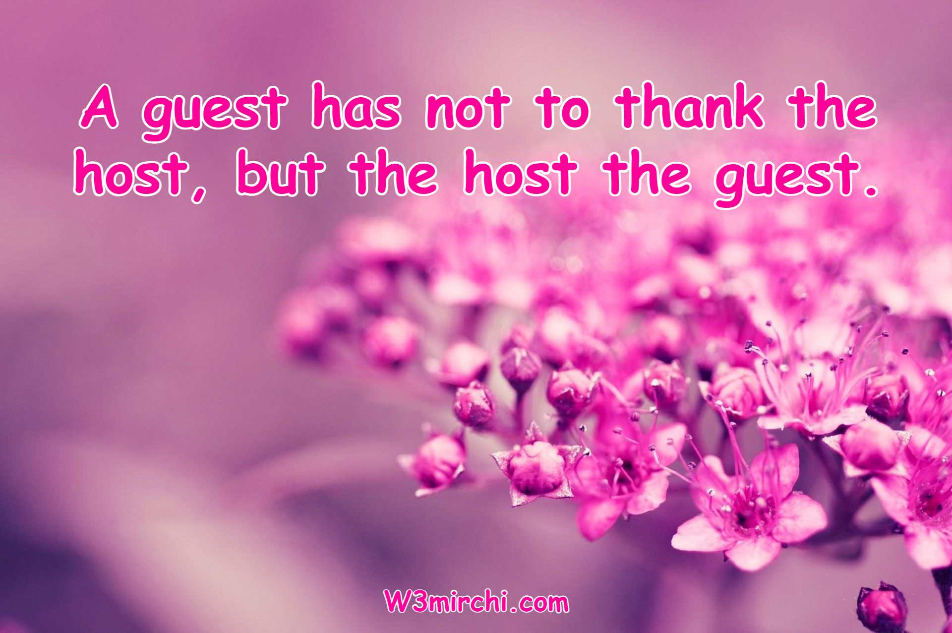 A guest has not to thank the