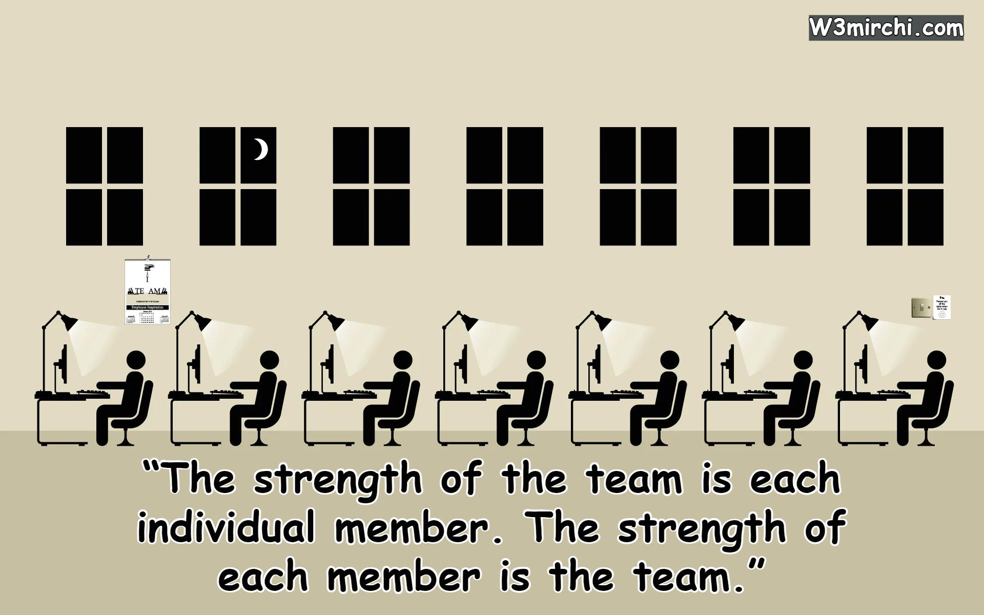 “The strength of the team is each individual member.