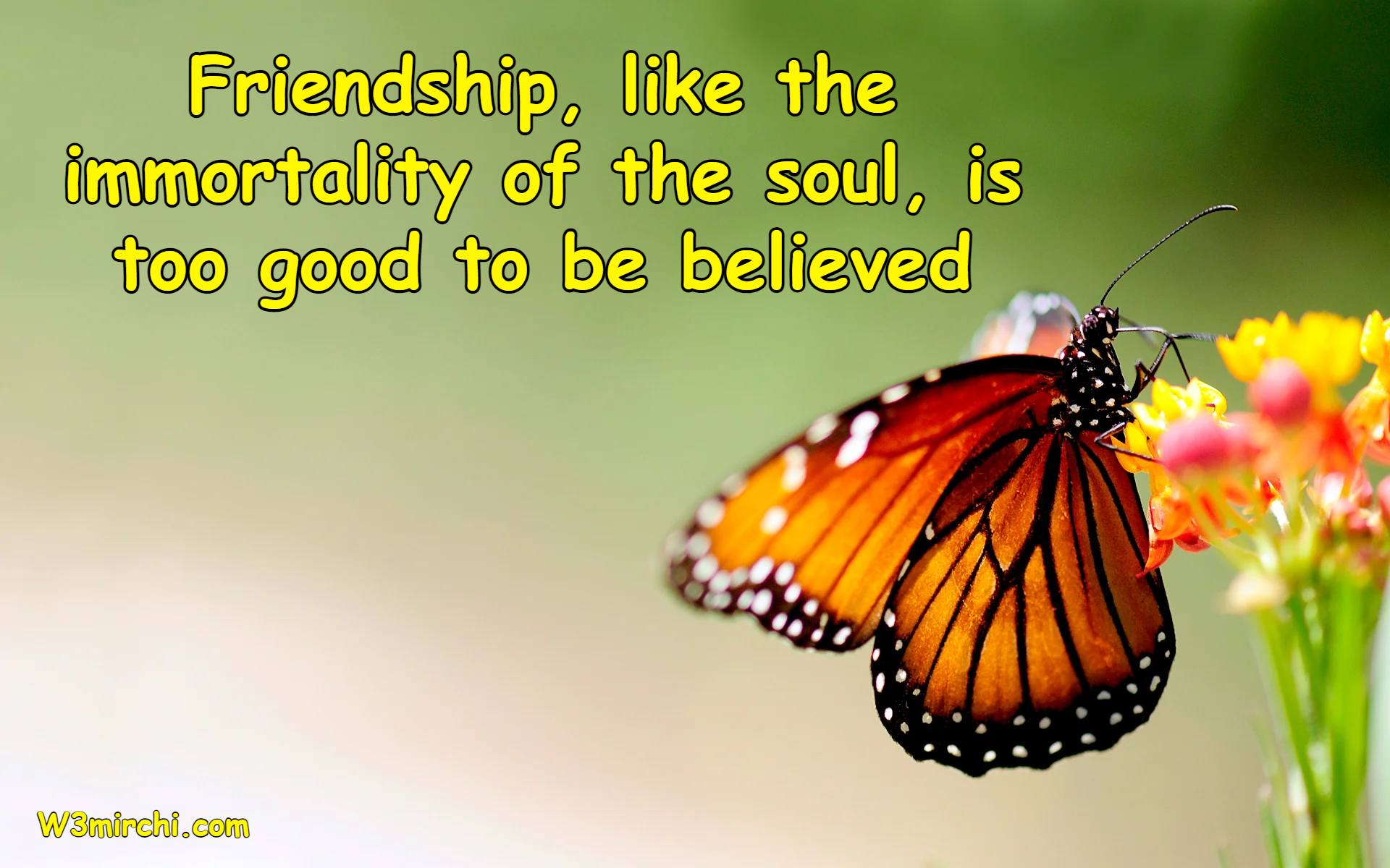 Friendship, like the immortality of