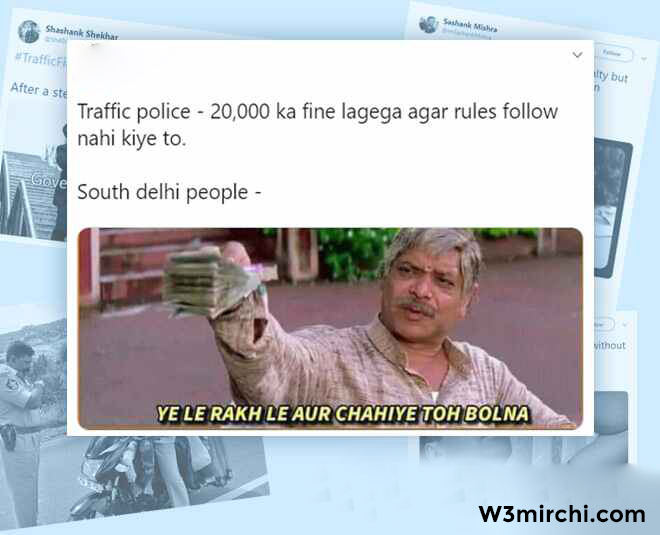 Traffic Challan Jokes Memes
