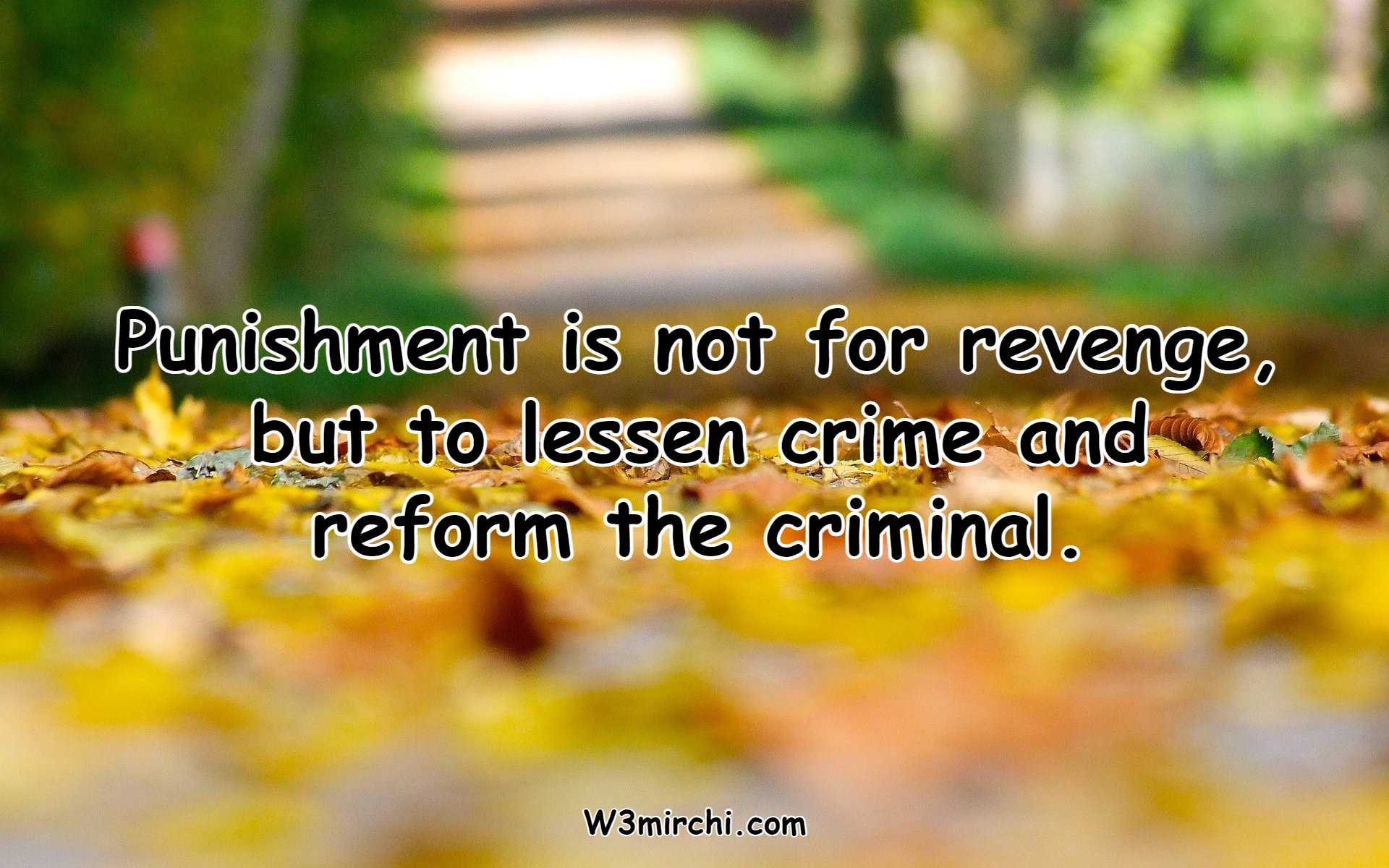 Punishment is not for revenge,