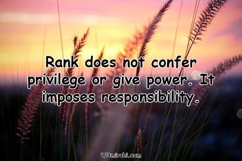 Rank does not confer privilege