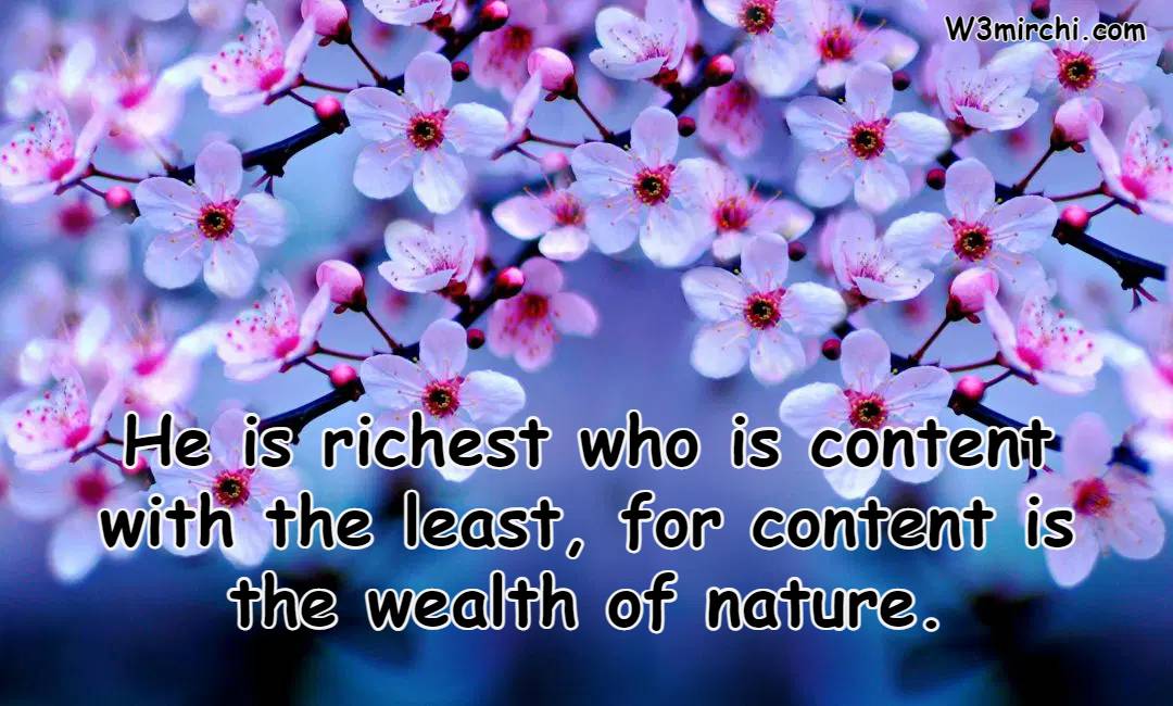 He is richest who is content with the least,