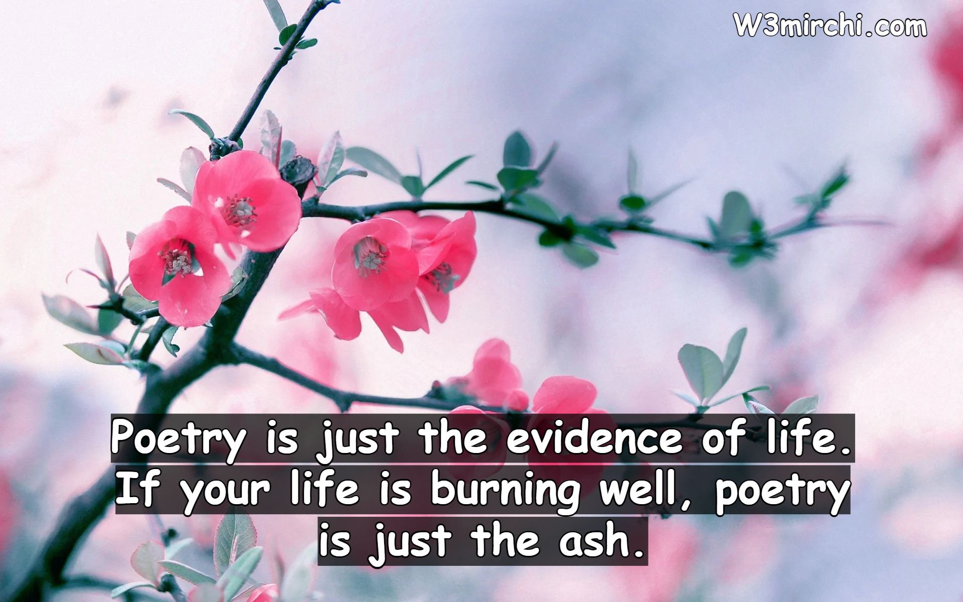 Poetry is just the evidence of life.